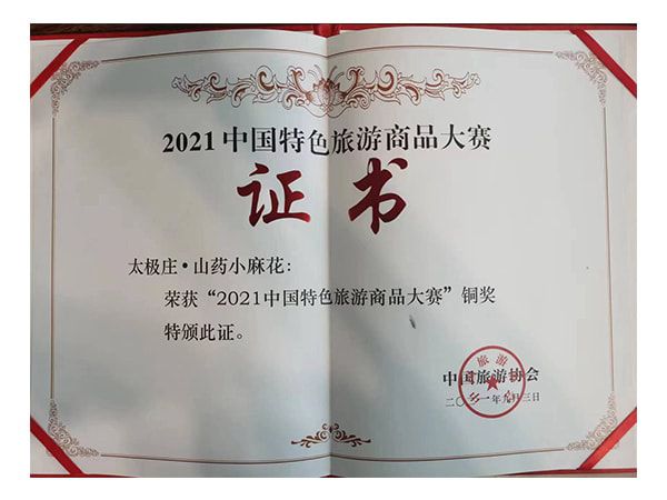 2021中國特色旅游商品大賽銅獎(jiǎng)